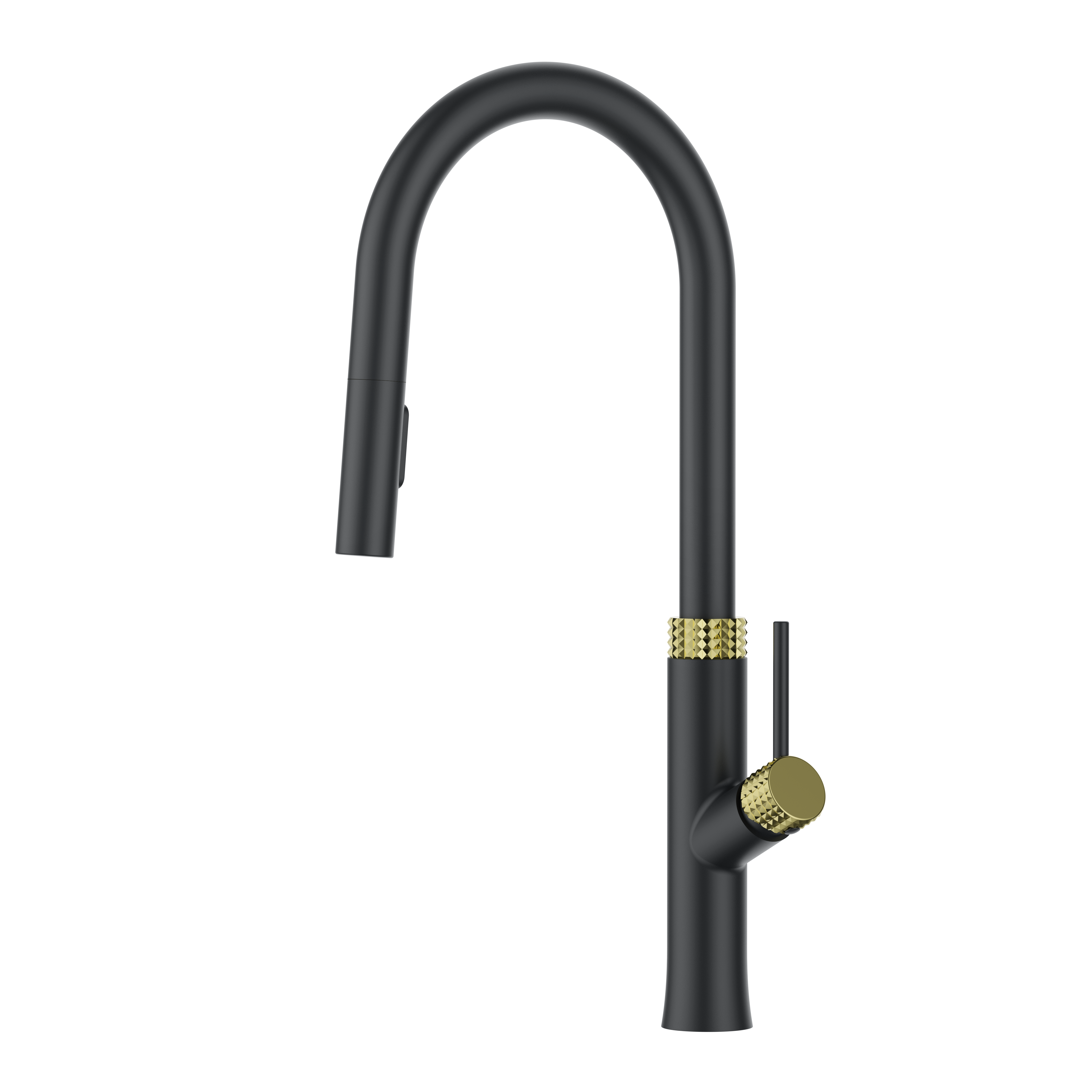 Черный золотой современный выдвижной дизайн с одной ручкой кухонный смеситель 